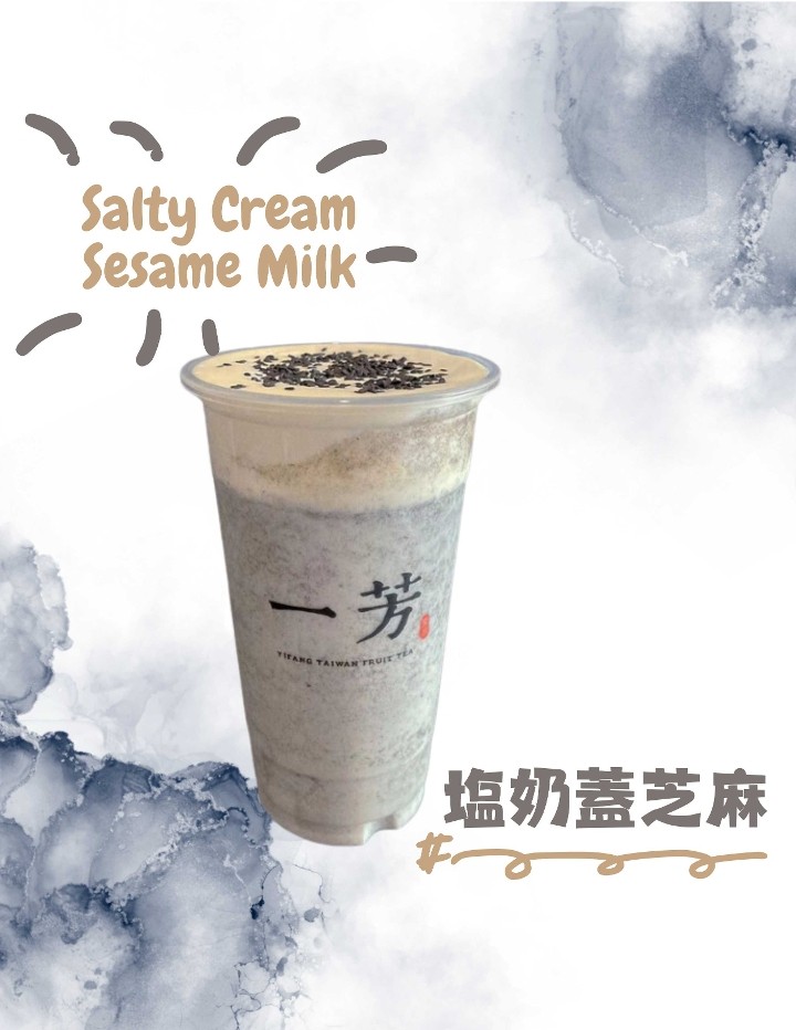Salty cream Sesame Milk 塩奶蓋芝麻鮮奶