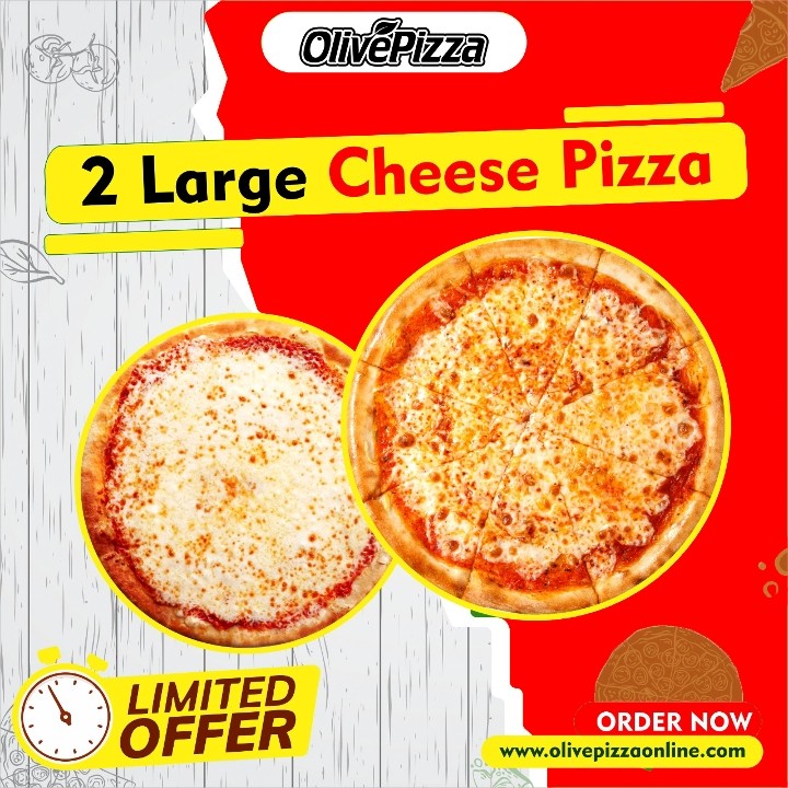 2 Large Cheese Pizzas