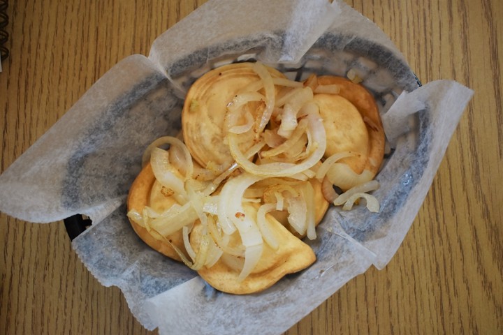 5 Pierogies w/Grilled Onions
