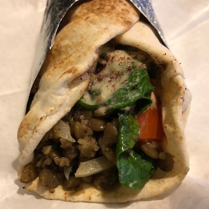 Mujadara Spinach Melt Pita