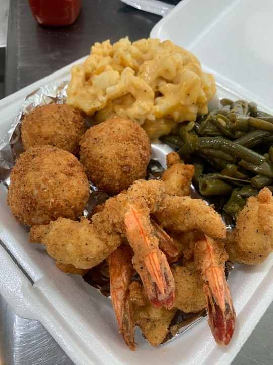 Crab Balls & Fried Shrimp Platter