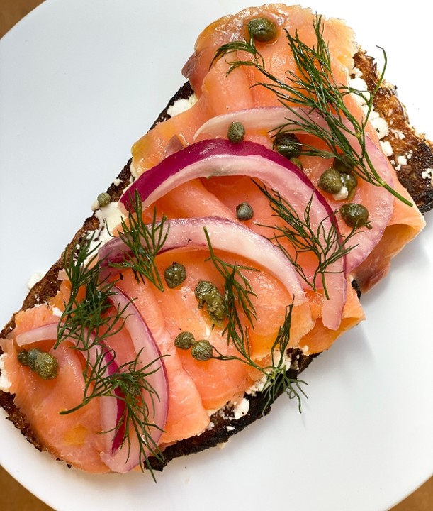 Smoked Salmon and Goat Cheese Toast