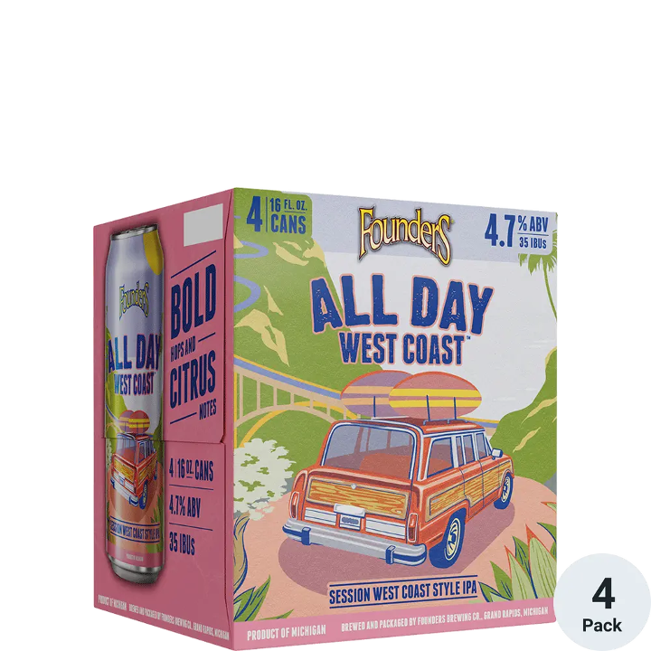 Founders All Day IPA West Coast 4pk 16oz can TO