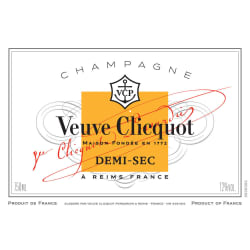 Veuve Clicquot Demi Sec Champagne 750ml TO