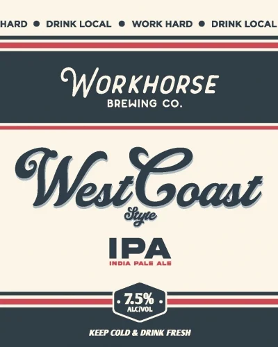 Workhorse West Coast IPA 6pk 12oz can