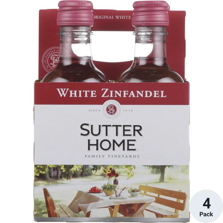 Sutter Home White Zinfandel 4-187ml btls