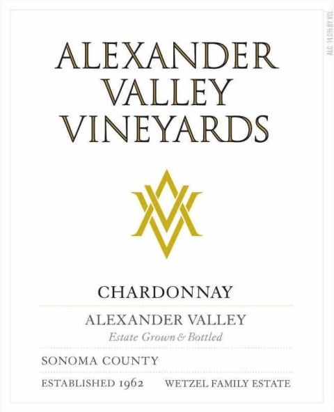 Chardonnay, Alexander Valley Vineyards, Alexander Valley, CA, 2019