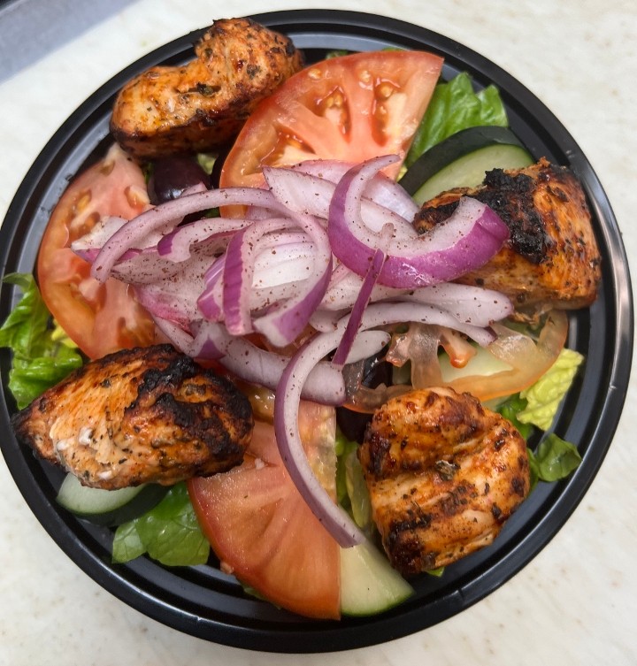 Chicken Shish Kababs Greek Salad