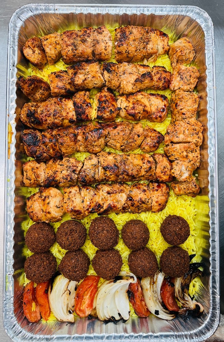 Chicken Kababs Tray with Rice