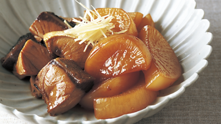 Buri and Daikon Simmered in Sweet Soy Sauce
