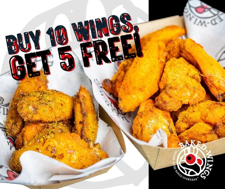 Buy 10 Wings, Get 5 Free SUNDAYS