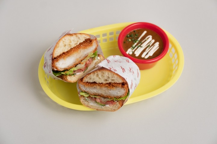 Fish Katsu Cilantro Aioli Sandwich - Curry Dip