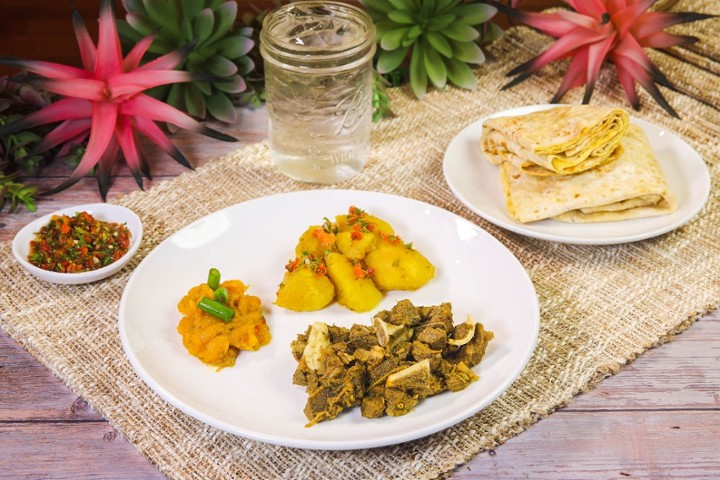 Dhalpourie with Curry Goat