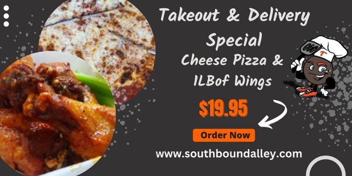 Cheese Pizza & Wing Special $19.95