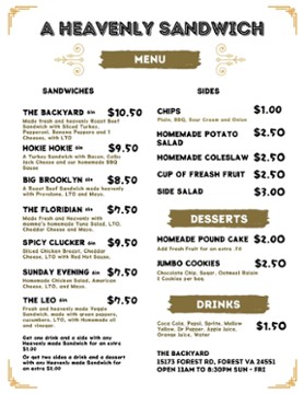 A heavenly sandwhich 11876 Leesville rd
