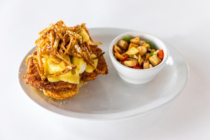 Herb Fried Chicken Benedict