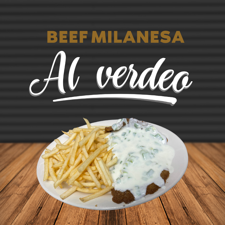 Milanesa Al Verdeo + 1 beef cocktail empanada FREE
