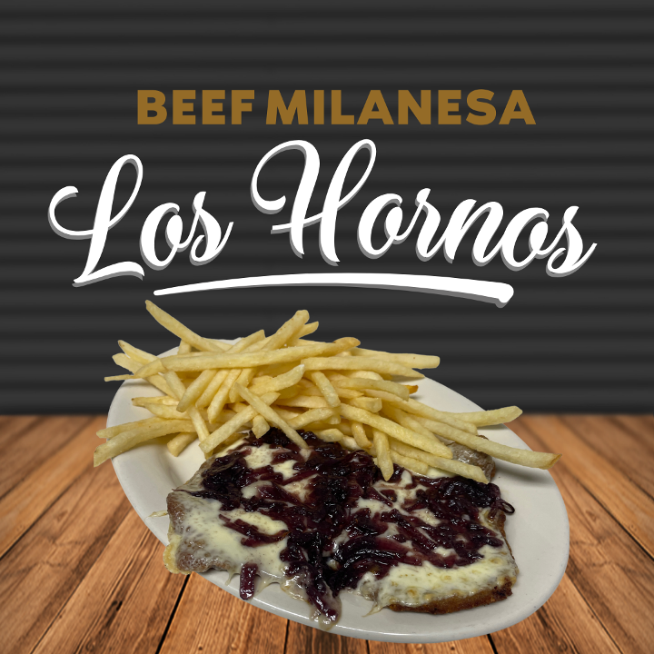 Milanesa Los Hornos + 1 beef cocktail empanada FREE