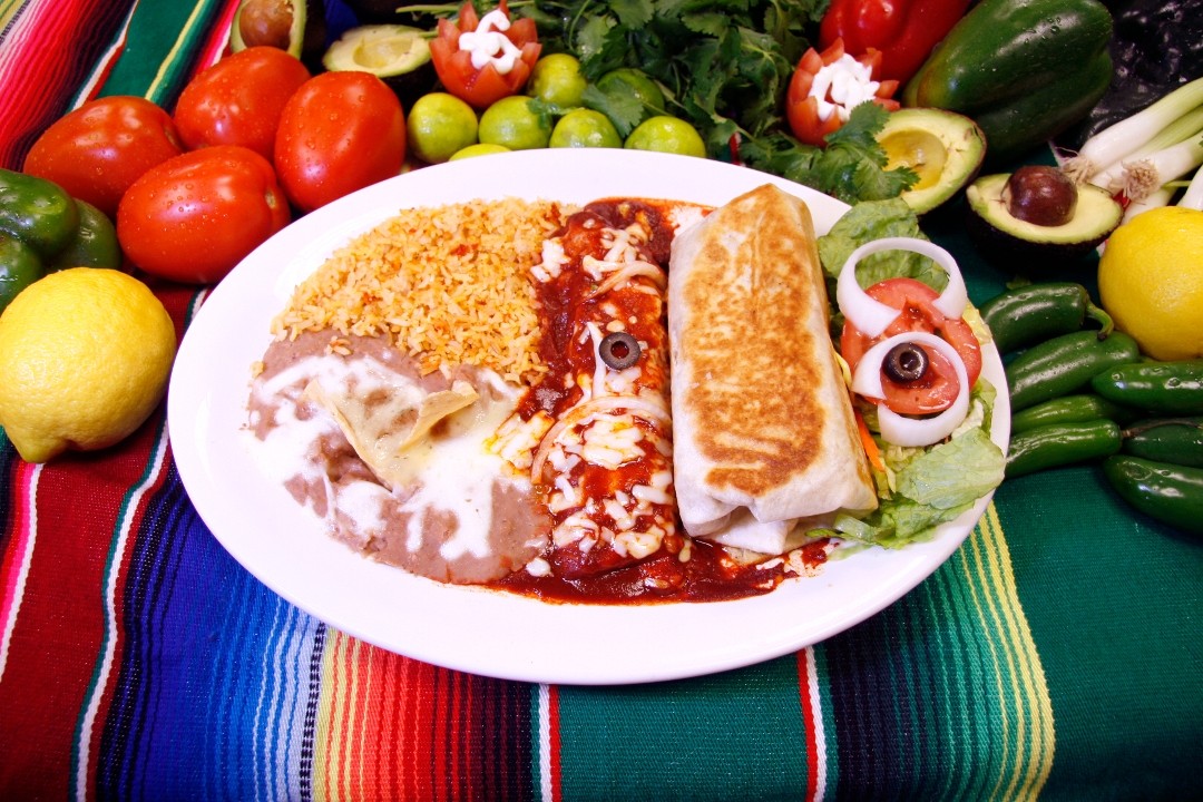 #5 Cheese Enchilada and Bean Burrito