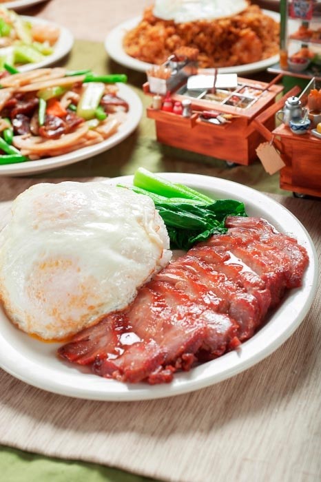 BBQ Pork & Pan Fried Egg over Rice 叉燒煎蛋飯