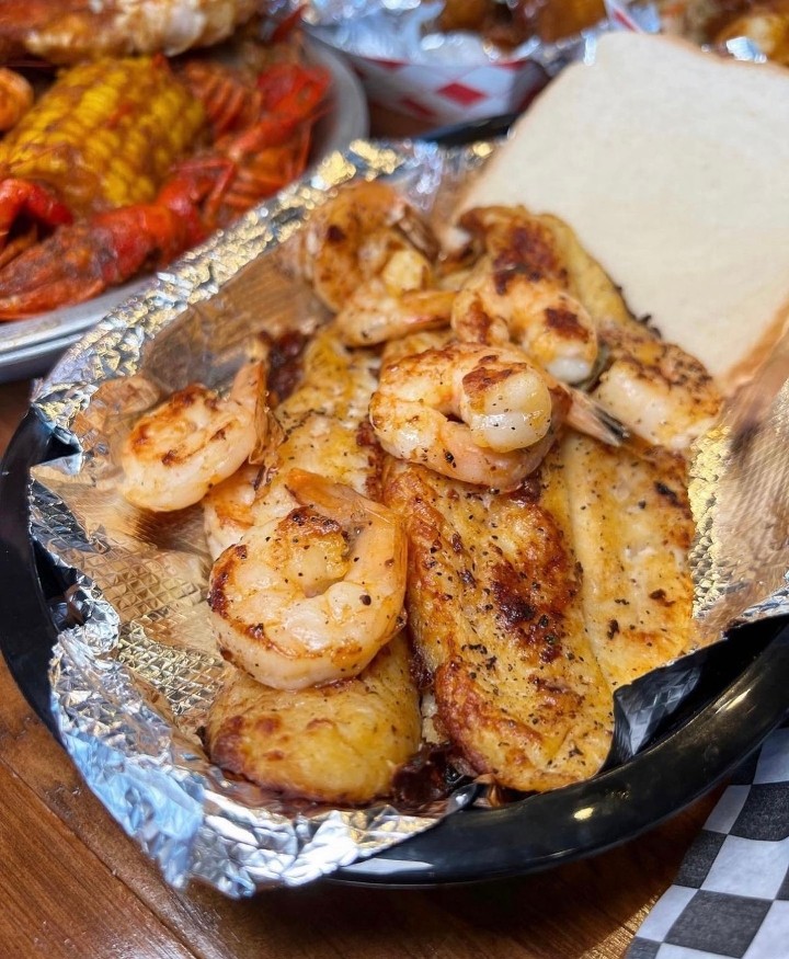 5pc Grilled Shrimp + 1 Fish Plate