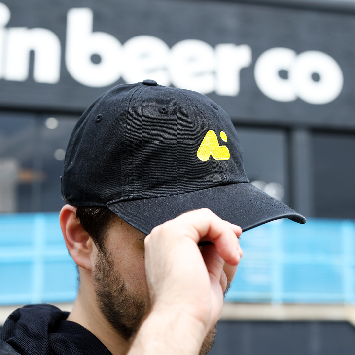 Aslin Dad Hat: Black/Yellow