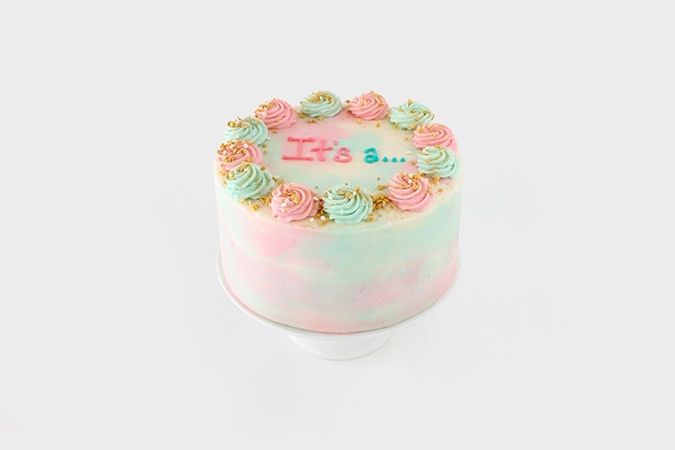 Watercolor Gender Reveal Cake