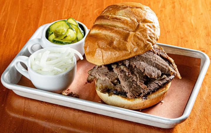 Sliced Prime Brisket Sandwich