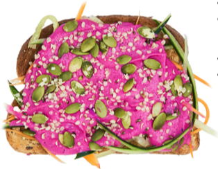 Pink Pitaya Hummus Toast