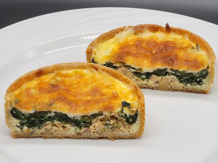 Salmon & spinach quiche