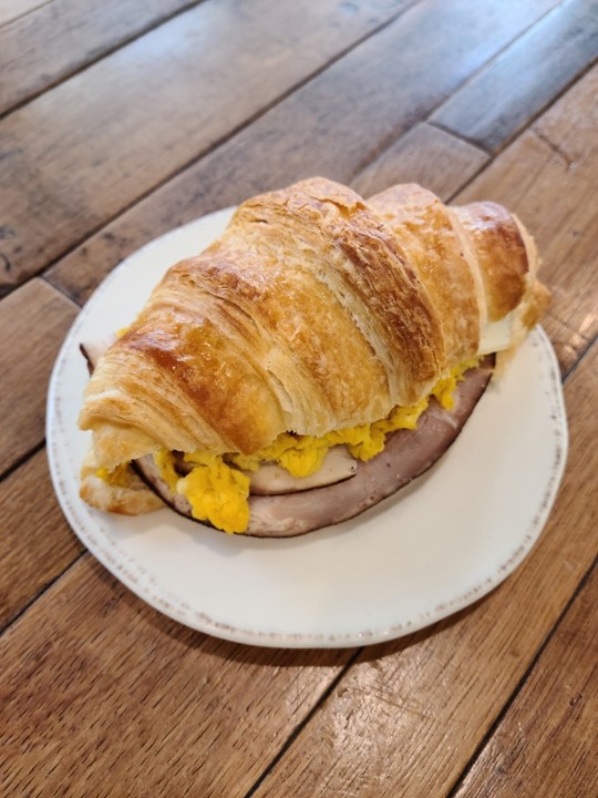 Breakfast croissant sandwich