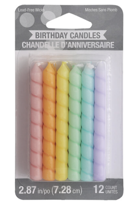 Pastel Color Candles (12 pack)