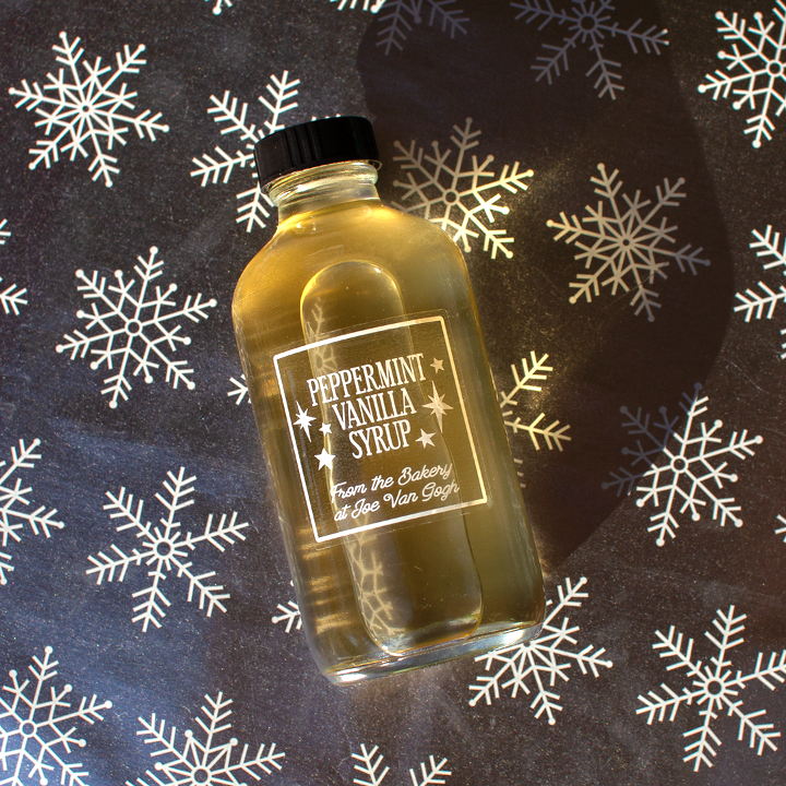 Peppermint Vanilla Syrup Bottle