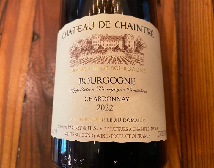 White Burgundy - Chardonnay. Domaine Jean-Paul Paquet & Fils, Château de Chaintre. France.