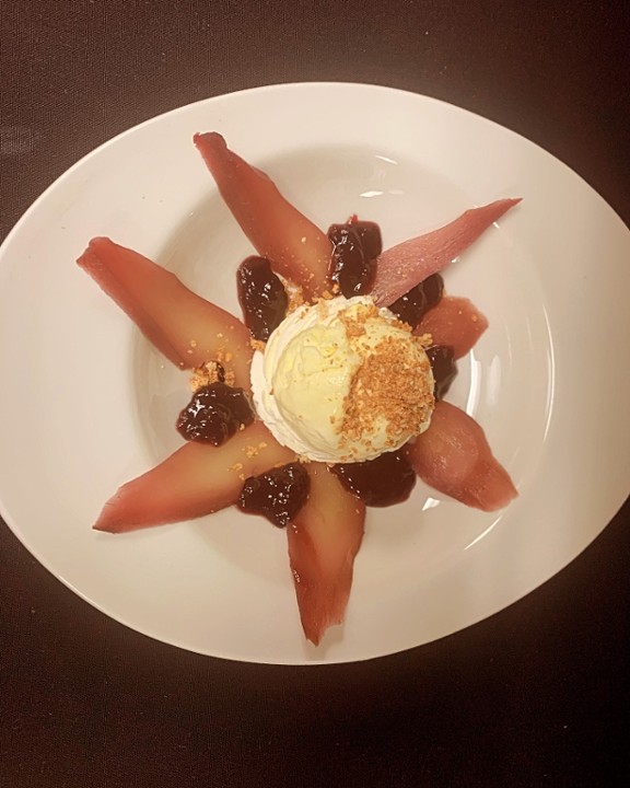 Poached Pear with Semifreddo