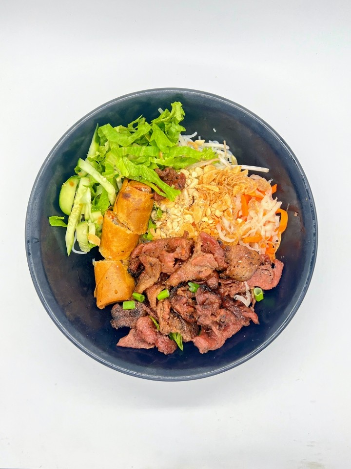 Bun Thit Nuong Cha Gio - Noodles w/ BBQ Pork & Egg Roll