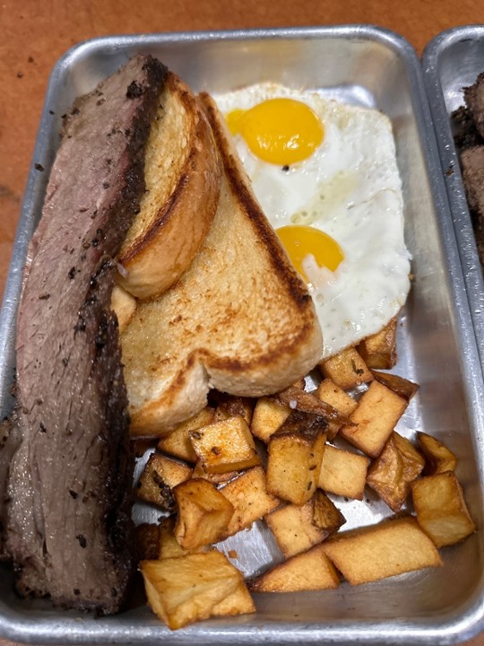 Smoked Meat & 2 Eggs, Toast, Home Fries or Hash Browns Breakfast