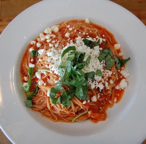 Capellini with Goat Cheese & Marinara