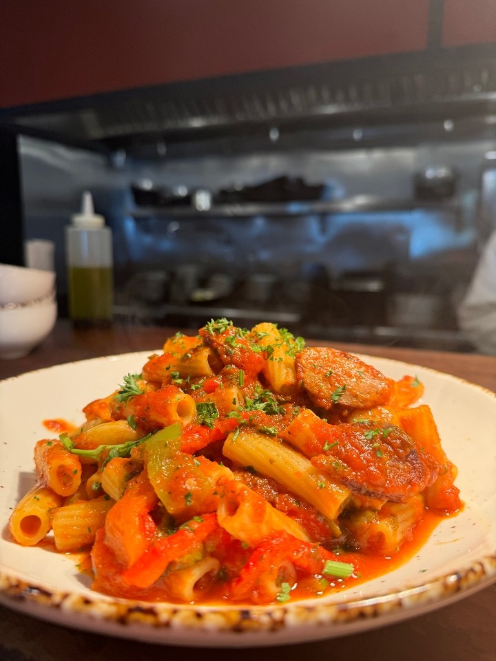 Gluten-Free Penne with Sausage & Peppers