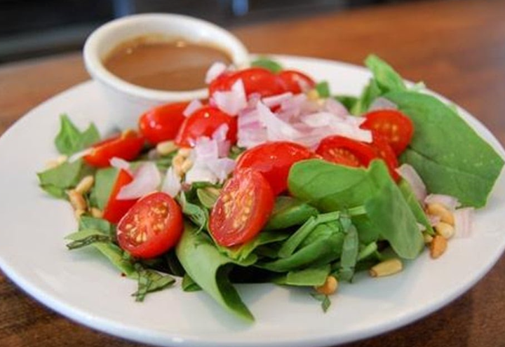 Spinach, Pine Nuts & Fresh Basil Salad