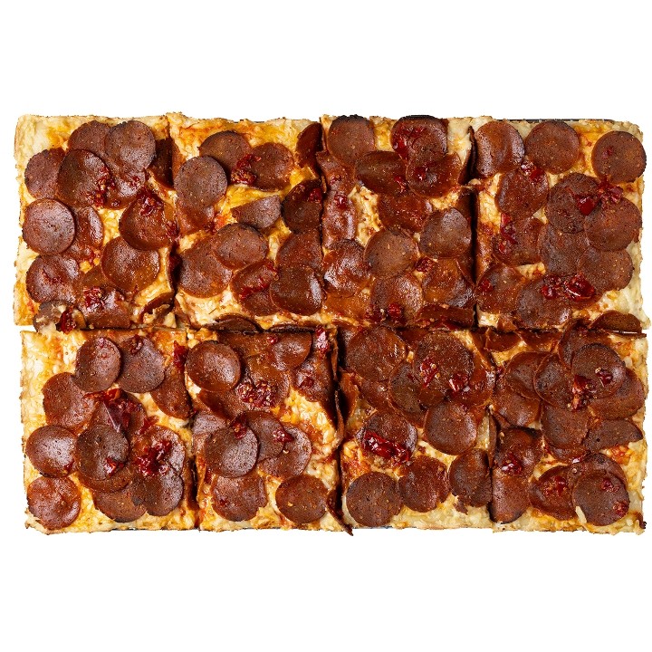 Vegan Spicy Pepperoni Square Pizza