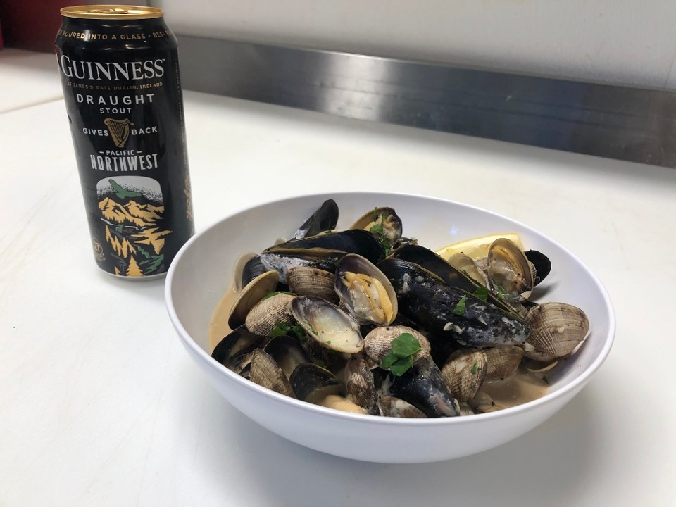 Guinness Clams and Mussels