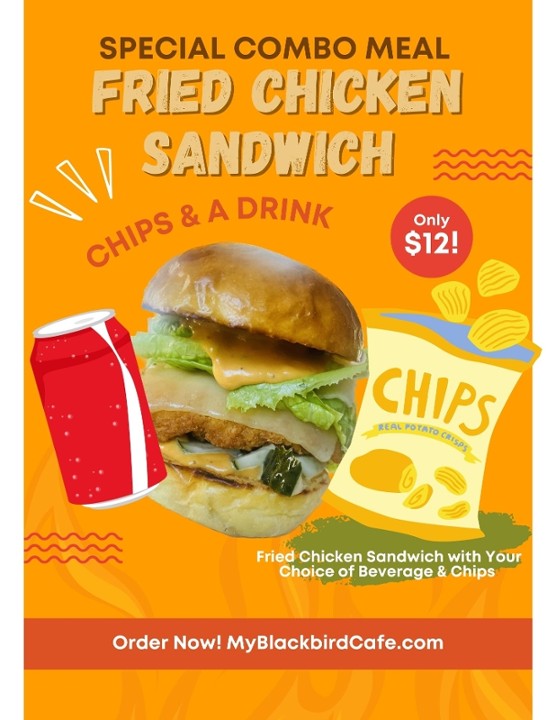 Fried Chicken Sandwich Combo Meal!