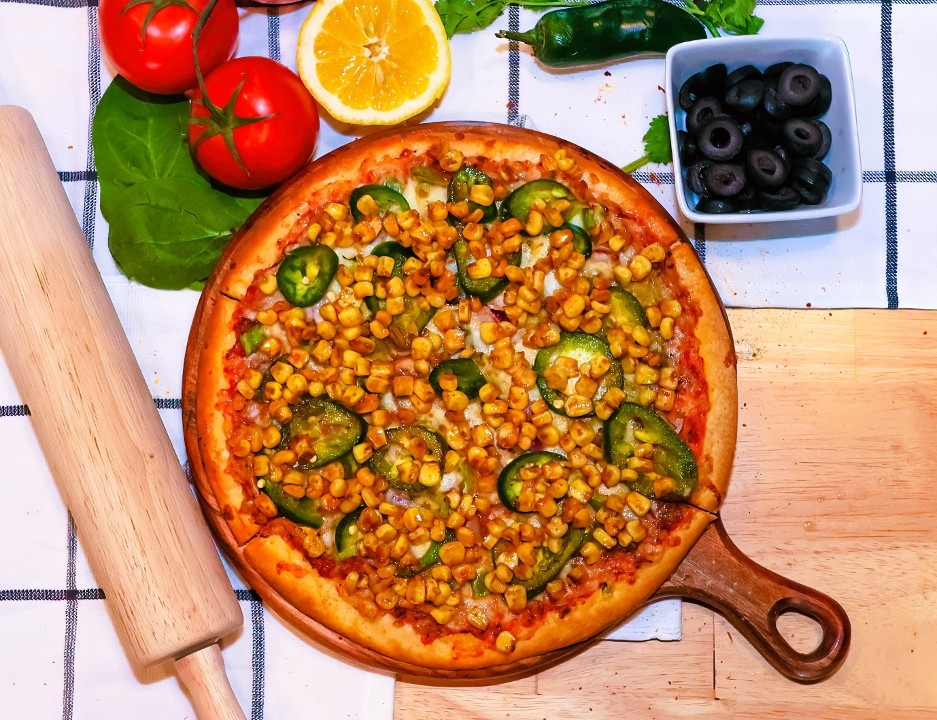 Jain Achari Corn Pizza