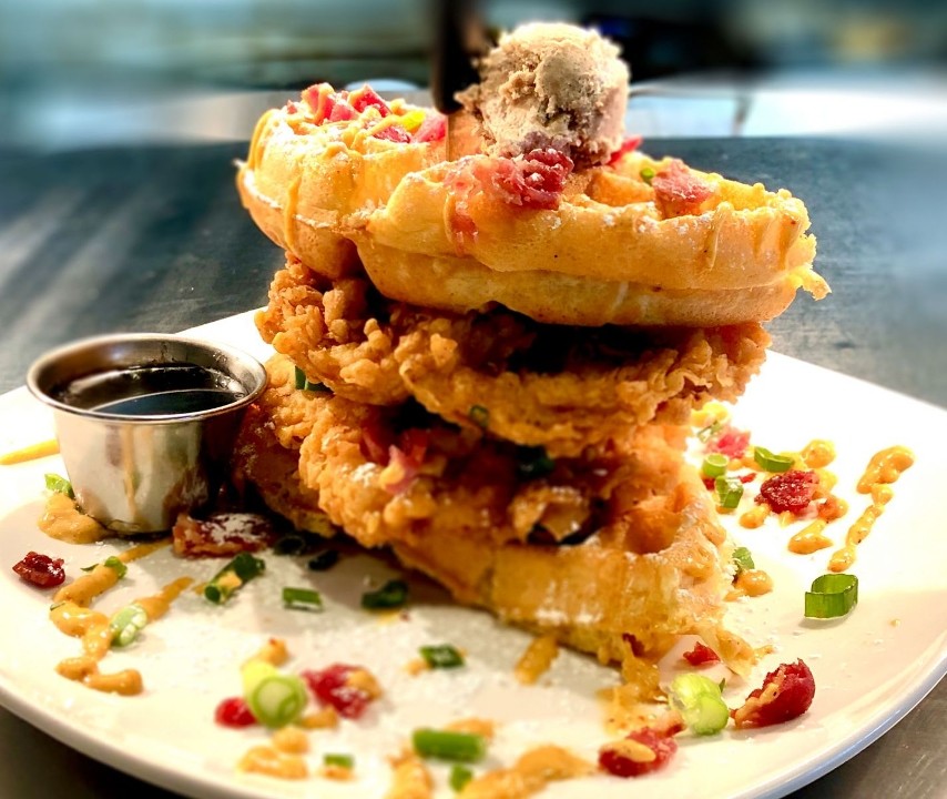 Loaded Chicken + Waffle Stack (Large)