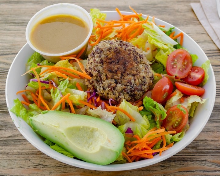 Veggie Burger Romaine Salad