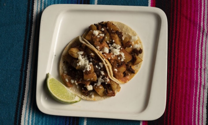 Soyrizo con Papas Tacos