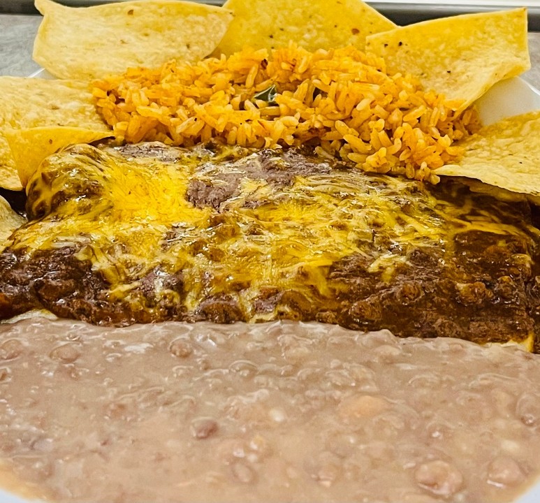 Monday Special - Beef Enchiladas w/ Rice & Beans