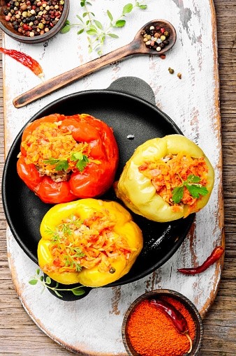 Rainbow Peppers with meat