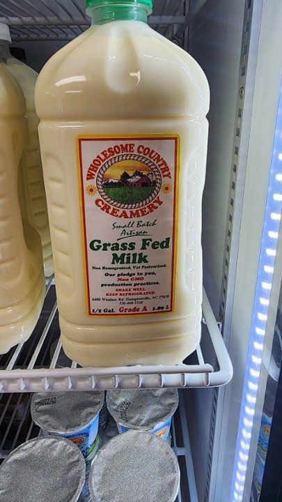 1/2 Gallon Grass Fed Milk- 64oz.